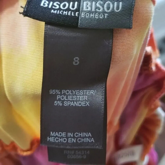 Bisou Bisou Summer Spaghetti Strap Maxi Dress Size 8‎ Yellow/Orange - Picture 3 of 4